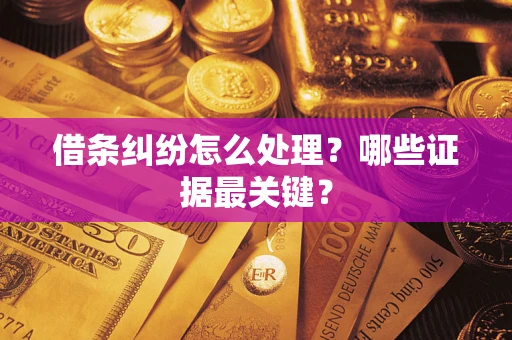 济南借条纠纷怎么处理？哪些证据最关键？