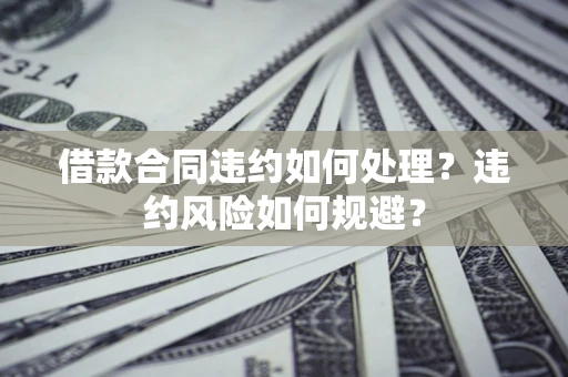 济南借款合同违约如何处理？违约风险如何规避？